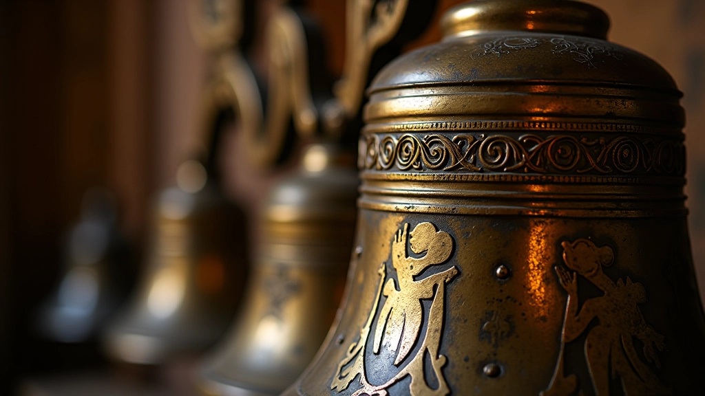 Detalūs bažnyčios varpų ornamentai ir skulptūriniai elementai iš arti