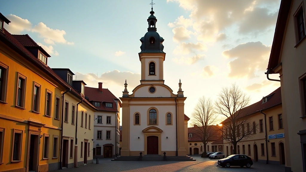 Kėdainių Reformatų bažnyčia su varpų bokštu, tradicinis miesto kraštovaizdis